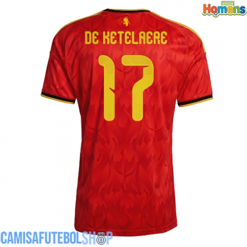 Camisa de time de futebol Bélgica Charles De Ketelaere #17 Replicas 1º Equipamento Mundo 2026 Manga Curta